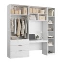 Ver mais imagens de Guarda Roupa Modular 5 Portas com Mesa Altezza Clean Belmax:Branco