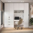 Ver imagem 1 de Guarda Roupa Modular 5 Portas com Mesa Altezza Clean Belmax:Branco