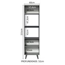 Ver imagem 4 de Torre Quente 60cm 2 Portas 2 Nichos com Pés Nice Madesa