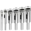 Ver imagem 2 de Jogo Serra Copo Diamantada Refrigerada Kit com 15 Peças 6mm Ao 65mm Porcelanato Vidro Mármore