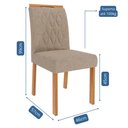 Ver imagem 3 de Conjunto de Mesa de Jantar Tampo de Vidro Off White Helena 2,10 com e 8 Cadeiras Juliana Nature/