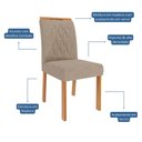 Ver imagem 7 de Conjunto de Mesa de Jantar Tampo de Vidro Off White Helena 2,10 com e 8 Cadeiras Juliana Nature/