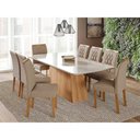 Ver imagem 2 de Conjunto de Mesa de Jantar Tampo de Vidro Off White Helena 2,10 com e 8 Cadeiras Juliana Nature/