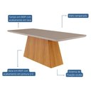 Ver mais imagens de Conjunto de Mesa de Jantar Tampo de Vidro Off White Helena 2,10 com e 8 Cadeiras Juliana Nature/