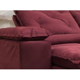 Sofá Retrátil e Reclinável 2,70m em Tecido Veludão C/pillow Nos Braços Athenas:vinho - 5
