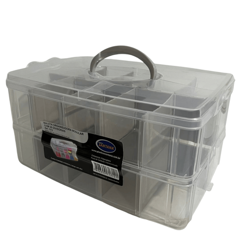 Maleta Organizadora Multiuso Modular Gde 20 Div Transparente