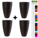 Ver imagem 1 de Kit 4 Vaso Planta 65x40 Oval Moderno Polietileno BGPLASTICOS PRETO 002