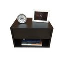 Ver imagem 1 de Mesa de Cabeceira Criado Preto 40cm Estilo Suspensa com Gaveta Superior e Nicho para Quarto