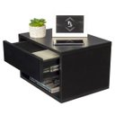 Ver imagem 3 de Mesa de Cabeceira Criado Preto 40cm Estilo Suspensa com Gaveta Superior e Nicho para Quarto