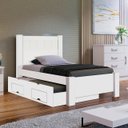 Ver imagem 3 de Cama Solteiro Primícia Plus e Box C/ 2 Gavetas D'Doro Móveis - Branco D'Doro Móveis