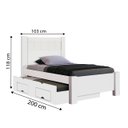 Ver imagem 2 de Cama Solteiro Primícia Plus e Box C/ 2 Gavetas D'Doro Móveis - Branco D'Doro Móveis