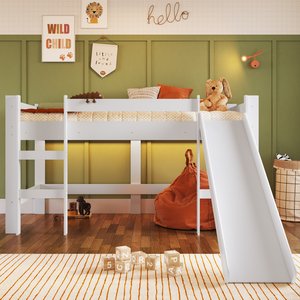 Cama Infantil Elevada com Escorregador 