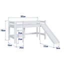 Ver imagem 5 de Cama Infantil Elevada com Escorregador Branco