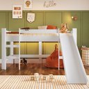 Ver imagem 1 de Cama Infantil Elevada com Escorregador Branco