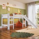 Ver imagem 4 de Cama Infantil Elevada com Escorregador Branco
