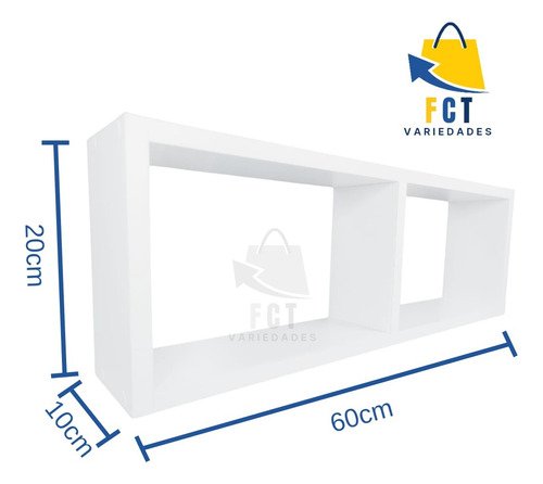 Nicho Duplo Organizador Mdf Sala Banheiro Escritório Quarto - Branco - 4