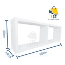 Ver imagem 4 de Nicho Duplo Organizador Mdf Sala Banheiro Escritório Quarto - Branco