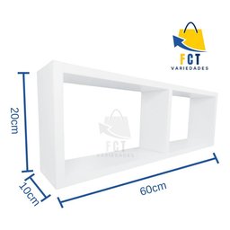 Nicho Duplo Organizador Mdf Sala Banheiro Escritório Quarto - Branco - 4