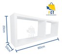 Ver imagem 4 de Nicho Duplo Organizador Mdf Sala Banheiro Escritório Quarto - Branco