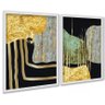 Kit 2 Quadros Modernos Abstratos Contemporâneos 45x34cm:moldura Preta - 2