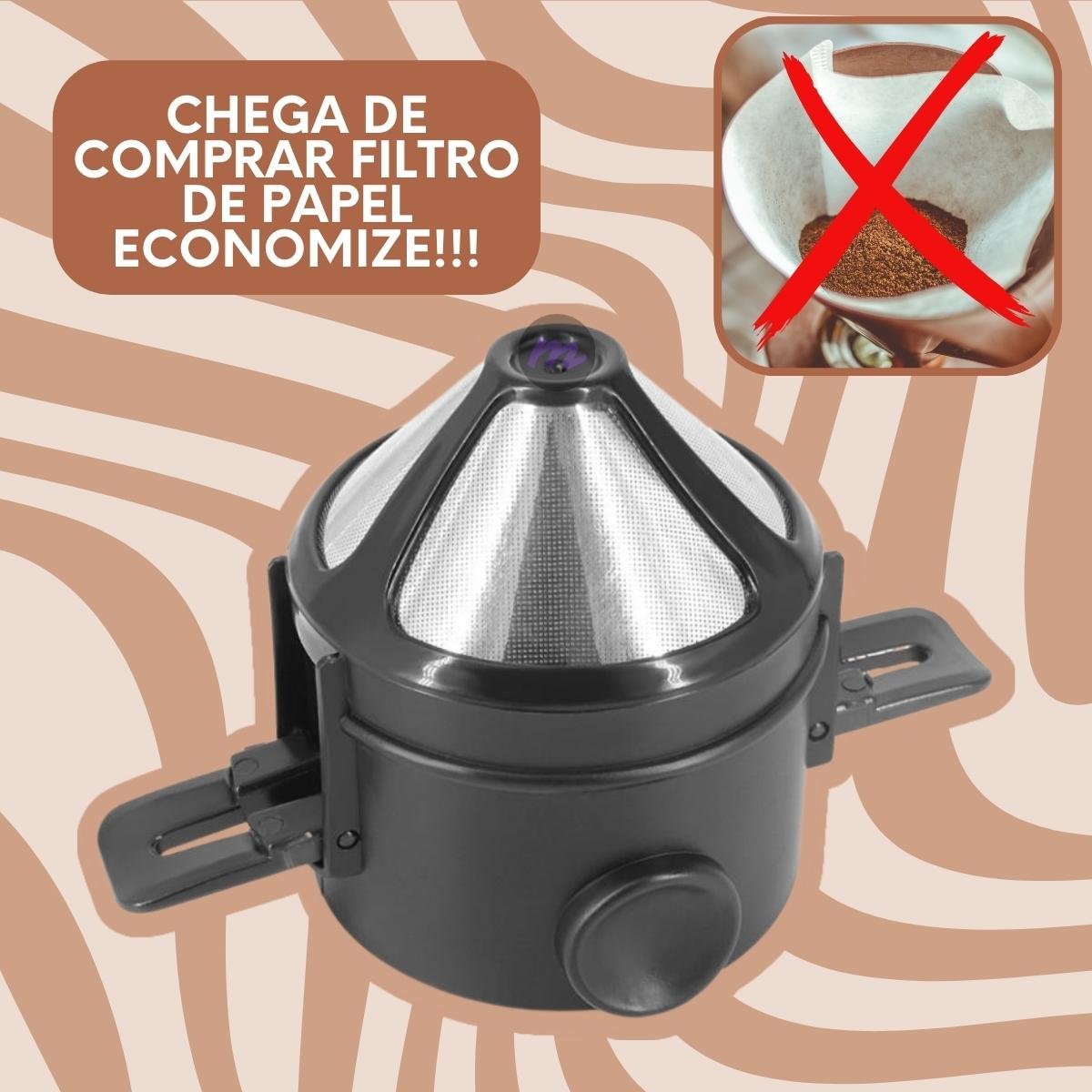 Filtro Café Chá Mini Coador Malha Aço Inox Portátil Reutilizável Drip Coffee - 8