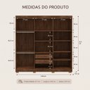 Ver imagem 3 de Guarda Roupa Casal Roupeiro 6 Portas 2 Gav Quarto Imbuia Champanhe