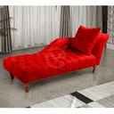 Ver imagem 2 de Divã Chesterfield Anna Recamier 160cm Via Encanto Veludo Vermelho Lado Direito