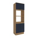 Ver imagem 1 de Kit 2 Fornos Celeste Kappesberg 100% Mdf 4 Portas Nogueira/azul 70cm