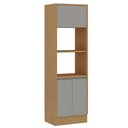 Ver imagem 2 de Armário Torre Quente 3 Portas c/Rodapé Áurea Cinamomo/Fendi