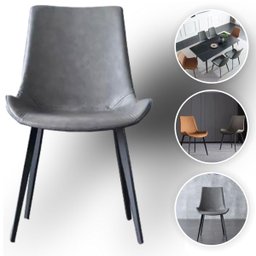 Kit 2 Cadeiras Estofadas Basic Cinza com Estilo Escandinavo e Revestimento Sintético - 3