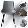 Kit 2 Cadeiras Estofadas Basic Cinza com Estilo Escandinavo e Revestimento Sintético - 3