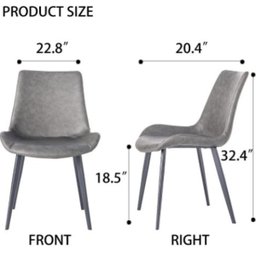 Kit 2 Cadeiras Estofadas Basic Cinza com Estilo Escandinavo e Revestimento Sintético - 9