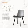 Kit 2 Cadeiras Estofadas Basic Cinza com Estilo Escandinavo e Revestimento Sintético - 8