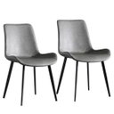 Ver imagem 1 de Kit 2 Cadeiras Estofadas Basic Cinza com Estilo Escandinavo e Revestimento Sintético