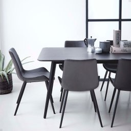 Kit 2 Cadeiras Estofadas Basic Cinza com Estilo Escandinavo e Revestimento Sintético - 4