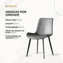 Ver imagem 7 de Kit 2 Cadeiras Estofadas Basic Cinza com Estilo Escandinavo e Revestimento Sintético