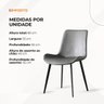 Kit 2 Cadeiras Estofadas Basic Cinza com Estilo Escandinavo e Revestimento Sintético - 7