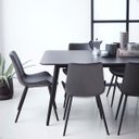 Ver imagem 2 de Kit 2 Cadeiras Estofadas Basic Cinza com Estilo Escandinavo e Revestimento Sintético