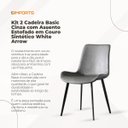 Ver imagem 5 de Kit 2 Cadeiras Estofadas Basic Cinza com Estilo Escandinavo e Revestimento Sintético