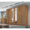 Ver imagem 2 de Guarda Roupa Casal Com Espelho 6 Portas 8 Gavetas - Robust -Cumaru/Ripado 3D - Móveis Novo Horizonte