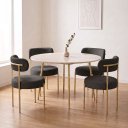 Ver imagem 1 de Cadeira Sala de Jantar Margara Kit 4 Base Aço Dourado Bouclê D03 - D'Rossi
