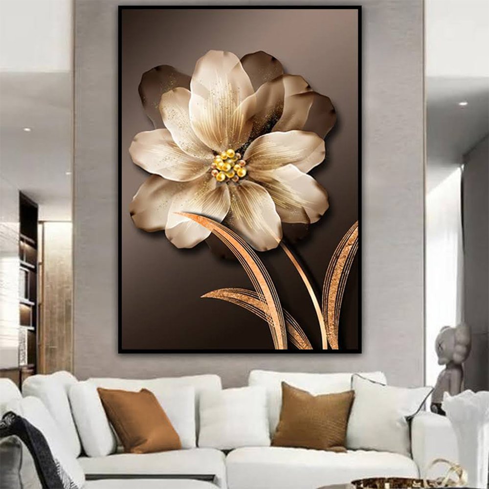 Quadro Decorativo Floral Sepia com Moldura Caixa Preto com  3cm de profundidade tamanho 100x70cm - 2