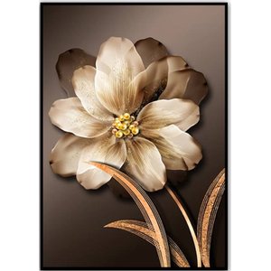 Quadro Decorativo Floral Sepia com Moldura Caixa Preto com  3cm de profundidade tamanho 100x70cm