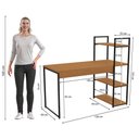 Ver imagem 5 de Mesa de Escritório Kappesberg Industrial 3 Prateleiras Canela/preto Fosco 136cm