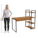Ver imagem 4 de Mesa de Escritório Kappesberg Industrial 3 Prateleiras Canela/preto Fosco 136cm