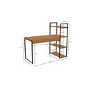 Ver imagem 3 de Mesa de Escritório Kappesberg Industrial 3 Prateleiras Canela/preto Fosco 136cm