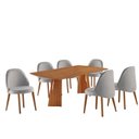 Ver imagem 2 de Conjunto de Mesa de Jantar Bia Tampo Barril Laminado e 6 Cadeiras Ester Marrom/Quartzo/Imbuia/Cinamomo