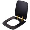 Assento Sanitário Poliéster Boss Matte Black para Vaso Incepa com Ferragem Dourada - 2