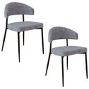 Ver imagem 1 de Cadeira de Jantar Estofada Kit 2 Chloe M25 Linho Lautrec Cinza - Mpozenato