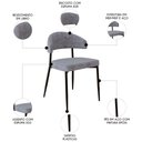 Ver imagem 6 de Cadeira de Jantar Estofada Kit 2 Chloe M25 Linho Lautrec Cinza - Mpozenato